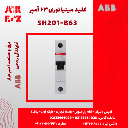 کلید مینیاتوری ۶۳ آمپر ABB SH201-B63